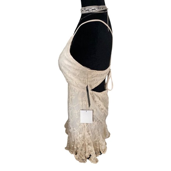 Lulus Cream Ruffled Lace-Up Mini Dress NWT Varies - Picture 6 of 9